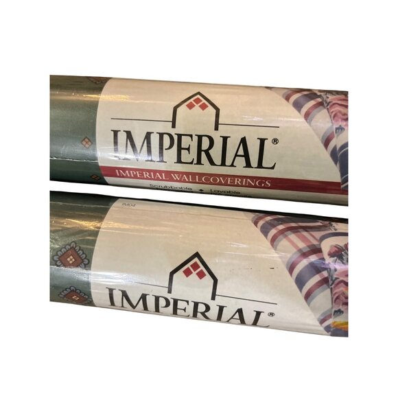 Imperial Wallpaper 2 Bolts Green Burgundy Blue Beige 56.37 Sq Ft Sealed - Picture 5 of 12